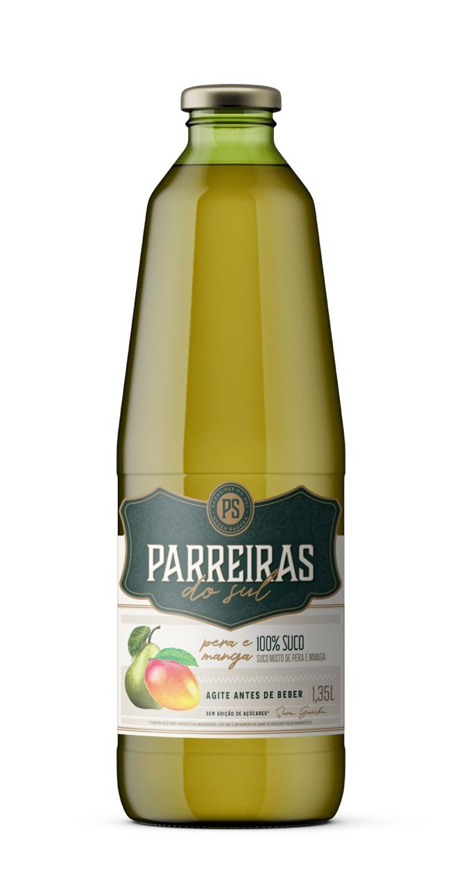 Foto do suco misto de manga com pera